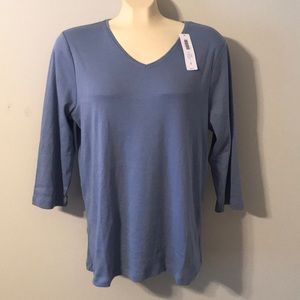 Chico’s Paige V 3/4 Sleeve country blue Top